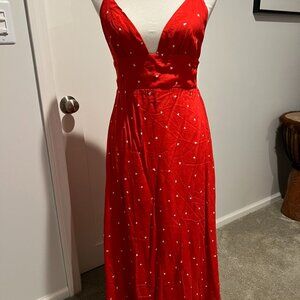 Dress Forum Red with white hearts Dress | Small